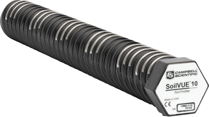 CSI SoilVUE10 土壤濕度和溫度剖面?zhèn)鞲衅? /></p>
<p>SoilVUE&trade;10 是一款采用 Campbell TrueWave&trade;TDR 技術(shù)的土壤含水量剖面?zhèn)鞲衅?。這種土壤濕度、電導(dǎo)率和溫度分布傳感器的開發(fā)考慮了環(huán)境研究人員和環(huán)境監(jiān)測網(wǎng)絡(luò)。SoilVUE&trade;10 代表了現(xiàn)場土壤測量方面的多項激動人心的進步，對于需要在剖面中進行多次測量的這些應(yīng)用中的任何人來說，這應(yīng)該是一個極具吸引力的選擇。</p>
<p>Campbell Scientific 專有的 TrueWave&trade;TDR 技術(shù)將一流的上升時間與先進的波形分析技術(shù)相結(jié)合，以確定高頻脈沖的真實傳播時間。此過程為可防御的測量提供高分辨率、平滑的信號，并且可以與其他 TDR 測量進行普遍比較。并非所有基于 TDR 的傳感器都表現(xiàn)同樣出色。</p>
<p><strong>詳細說明</strong></p>
<p>SoilVUE&trade;10 由 TDR 電路組成，連接到構(gòu)成整體螺紋設(shè)計一部分的一系列六個或九個螺旋波導(dǎo)。螺紋設(shè)計與內(nèi)置在螺紋中的單個傳感器改善了傳感器與土壤的接觸，以減少氣隙的潛在誤差。&nbsp;TDR 電路產(chǎn)生一個短上升時間的電磁脈沖，該脈沖被施加到螺旋波導(dǎo)。施加的脈沖經(jīng)過的雙向傳播時間用于計算周圍介質(zhì)的介電常數(shù)，并使用混合模型確定體積水含量。</p>
<p>土壤含水量分布傳感器可以安裝在由標準 5 厘米（2 英寸）手動螺旋鉆制成的孔中。安裝傳感器不需要挖掘機械或昂貴的定制工具。</p>
<p><span style=